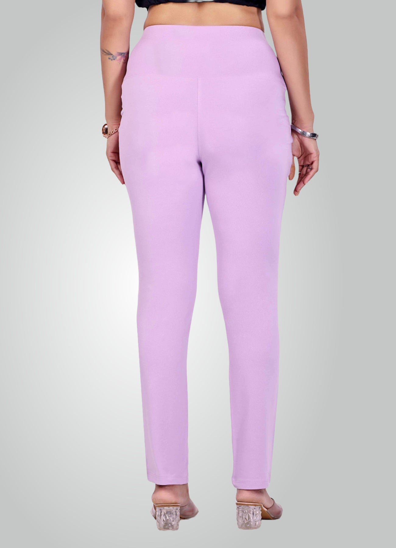 LAVENDER 4-WAY STRETCH COTTON HIGH WAIST PANT