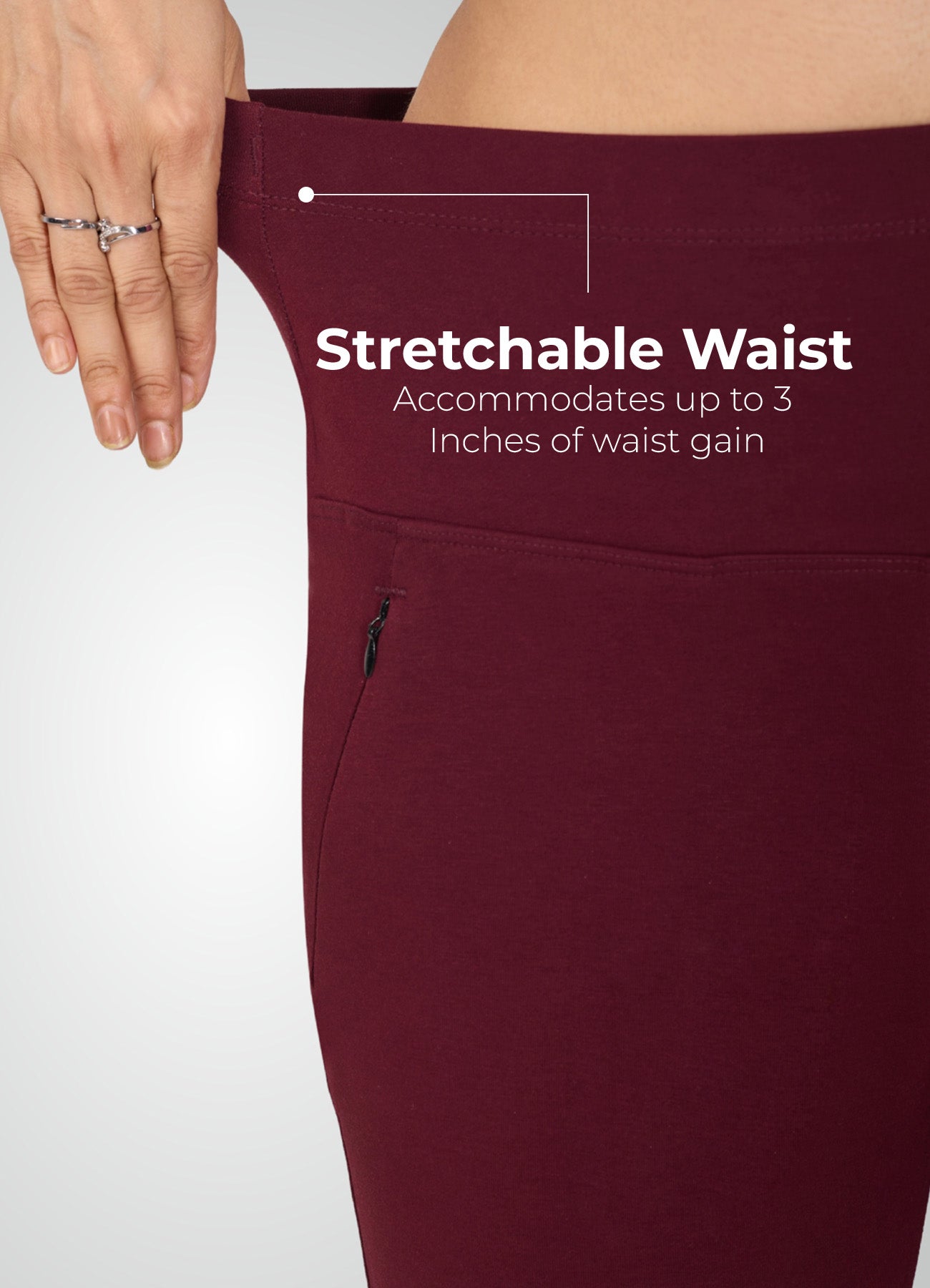 WINE 4-WAY STRETCH COTTON HIGH WAIST CAPRI