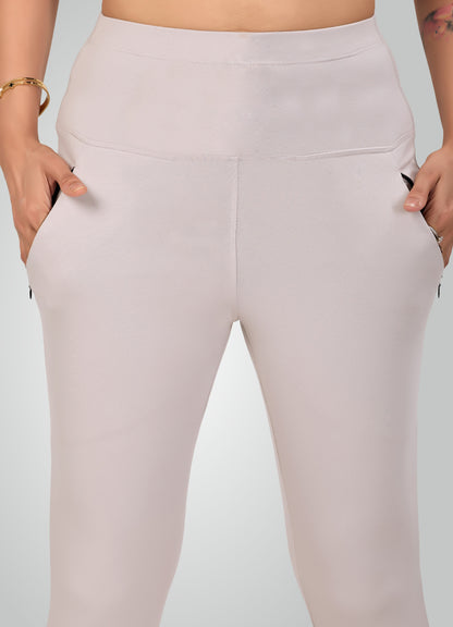 ICE GREY 4-WAY STRETCH COTTON HIGH WAIST CAPRI