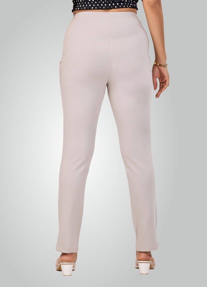 ICE GREY 4-WAY STRETCH COTTON HIGH WAIST PANT
