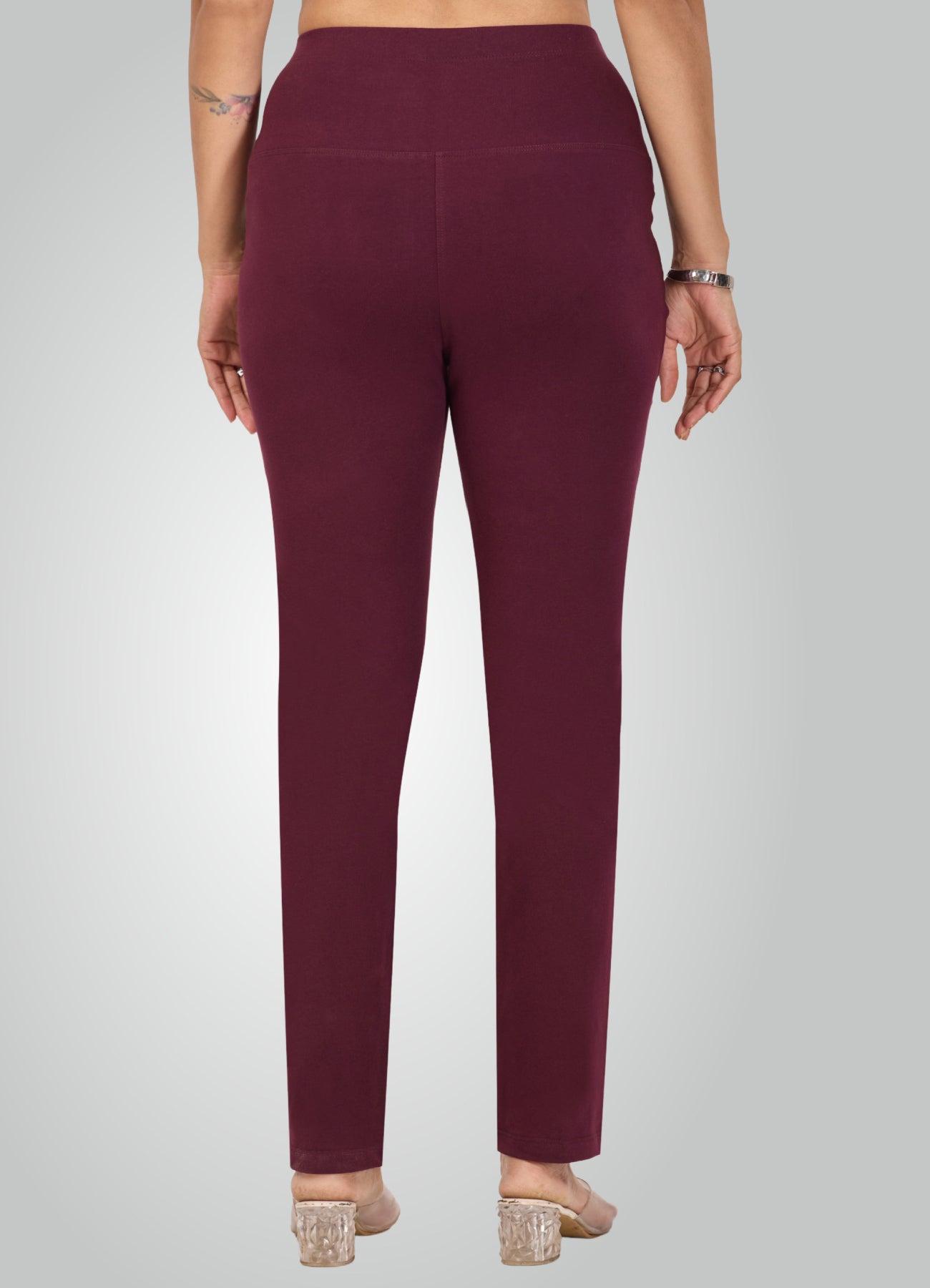 WINE 4-WAY STRETCH COTTON HIGH WAIST PANT